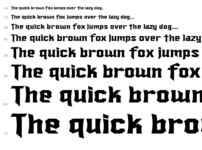 SF Ironsides font waterfall